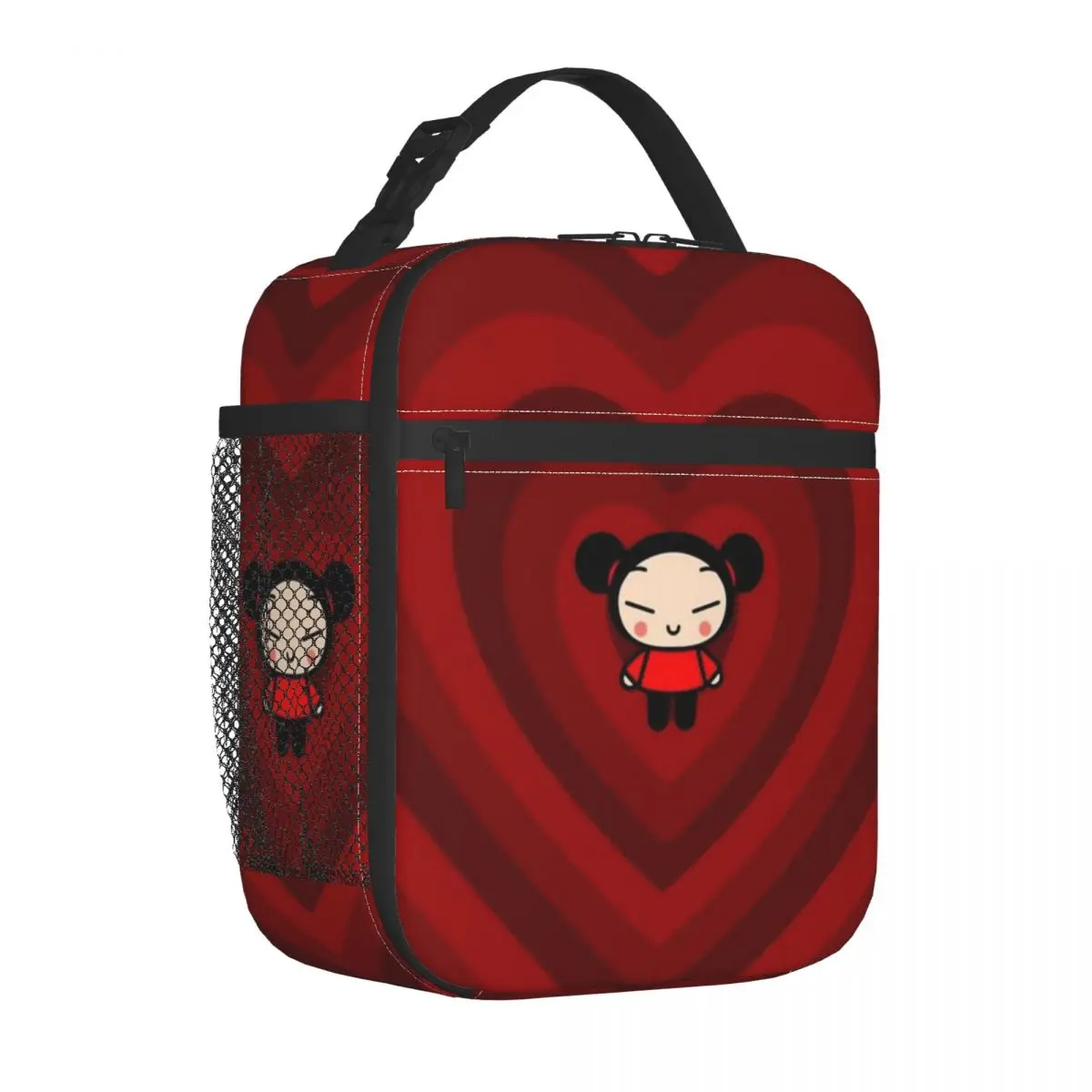 Cute Pucca Insulated Lunch Bags Thermal Bag Reusable Korean Doll Cartoon Leakproof Lunch Box Tote Bento Pouch College Travel