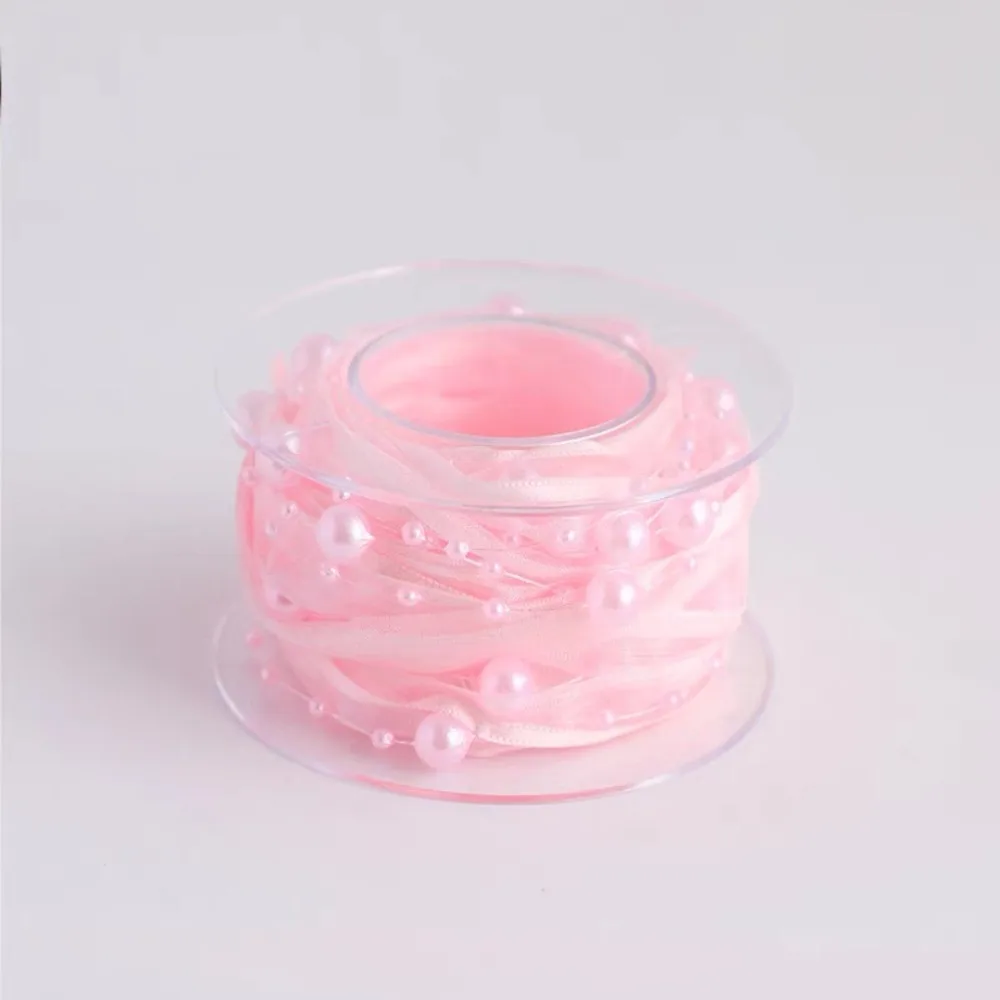 Decoration 1 Roll 4.5m Bead Yarn Florist Materials Beaded Pearls Pearl Ribbon Clothing Sewing DIY Flower Wrapping Ribbon