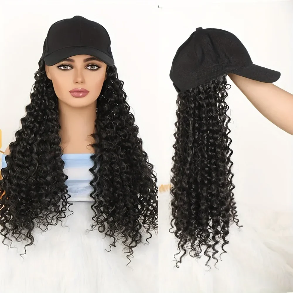 

Synthetic Wigs Fashion One-piece Baseball Cap Small Curly Wig Natural Women Fluffy Full Head Cover