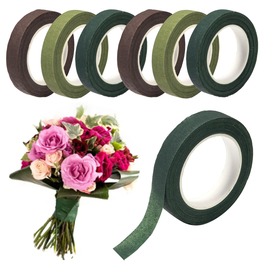 1-3rolls 12mm Floral Tape Flower Stem Wrapping Tape for DIY Bouquet Flower Arrangement Gardening Florist Supplies