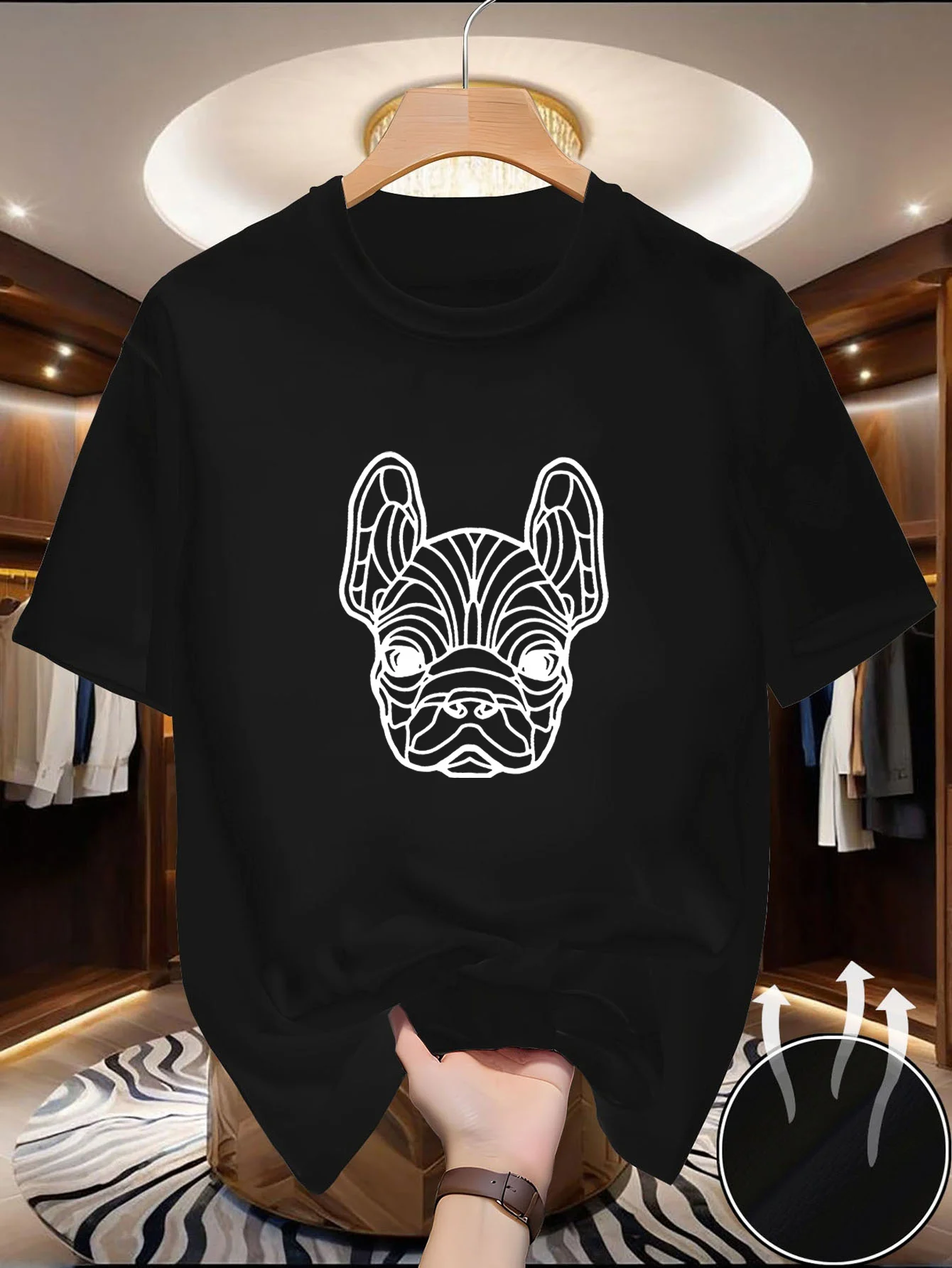 Ein kurzärmeliges Herren-T-Shirt mit Rundhalsausschnitt, ausgestattet mit einer Mischung aus weichem Komfort, hochwertigen Eigen image 3