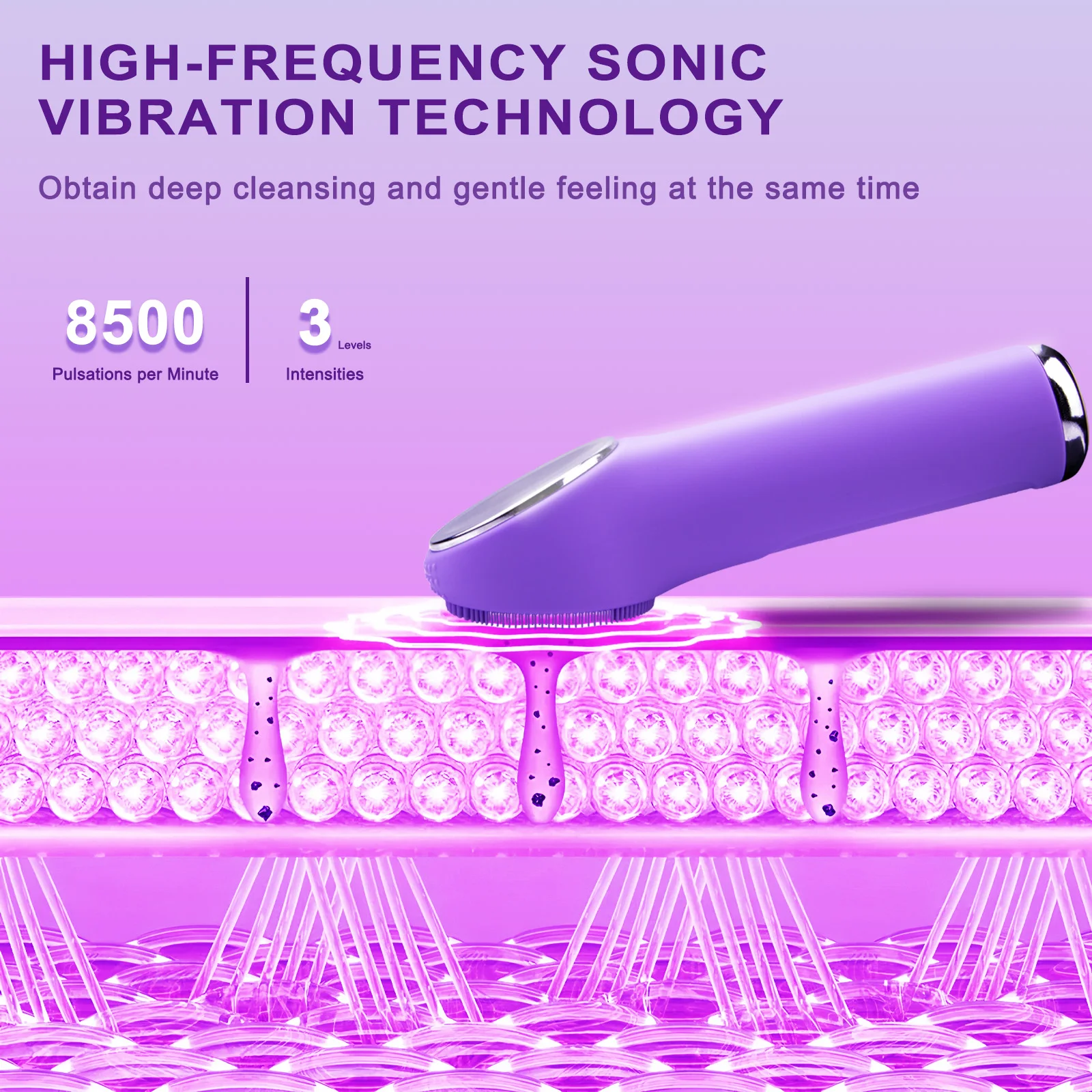 Sonic Warming แปรงทําความสะอาดผิวหน้ากันน้ําแบบชาร์จไฟได้ Scrubber Exfoliating Vibrating Deep Clean Face Cleaner Skin Care เครื่องมือ
