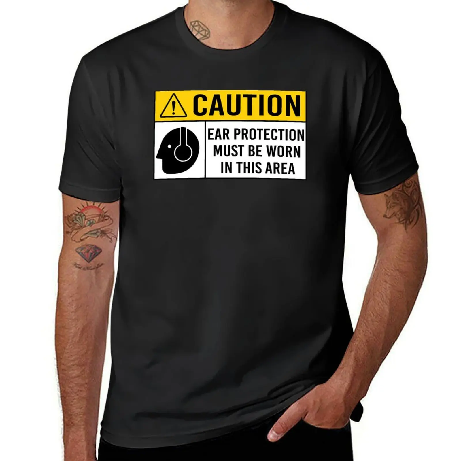 

Caution Ear Protection Must Be Worn In This Area T-Shirt sports fans customizeds funnys summer clothes mens graphic t-shirts