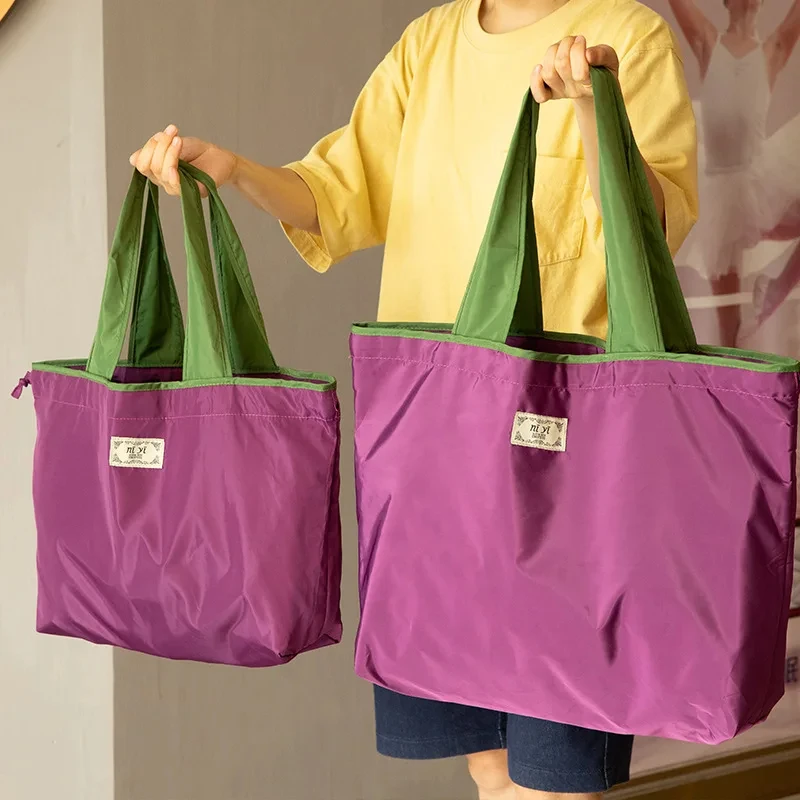 

Reusable Shopping Bag Vegetable Grocery Bag Waterproof Foldable Shopper Handbag Shoulder Bag Environmental Organizer Storage