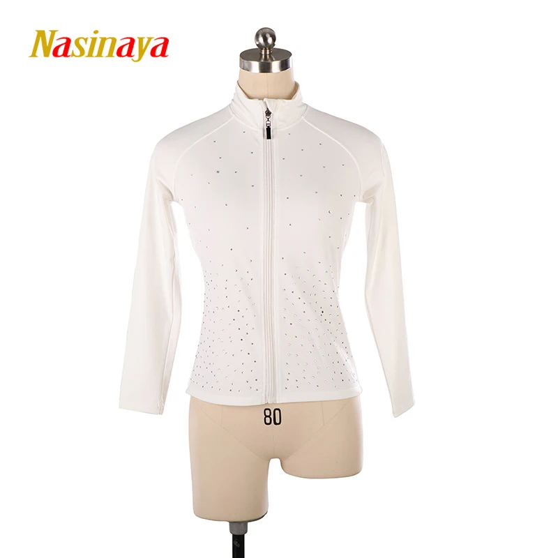 Figure Skating Jacket Zipper Top Girls Training Competition Skating Warm Fashion Ladies Long Sleeves Front Zipper Guard Shi