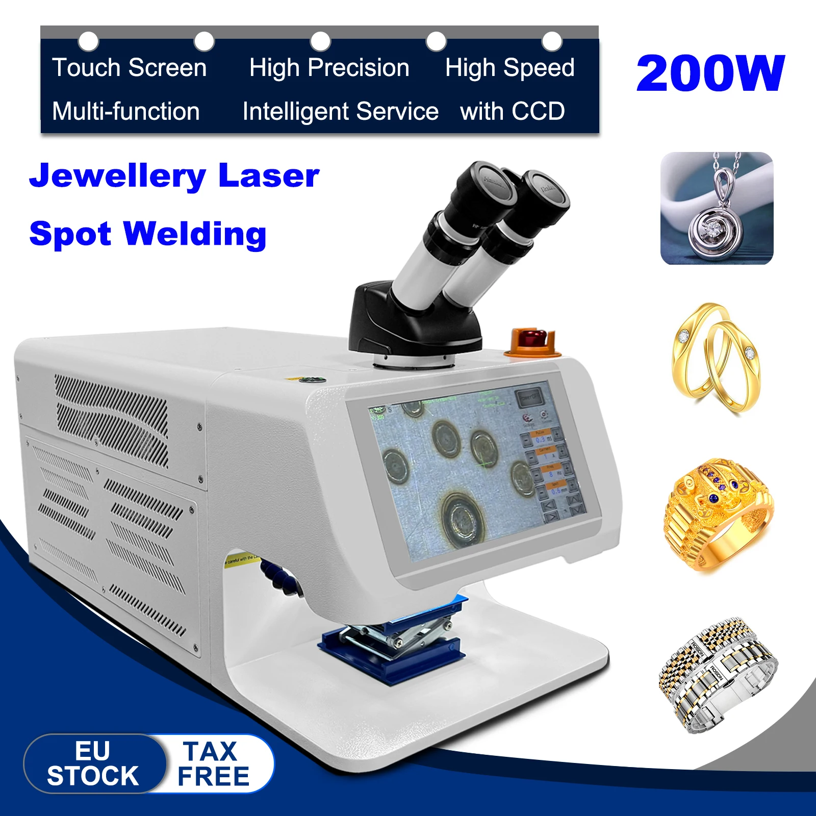 200W Jewelry Laser Welding Machine for Gold and Silver with CCD Laser Spot Welding Machine 100W 150W Laser Spot Welder