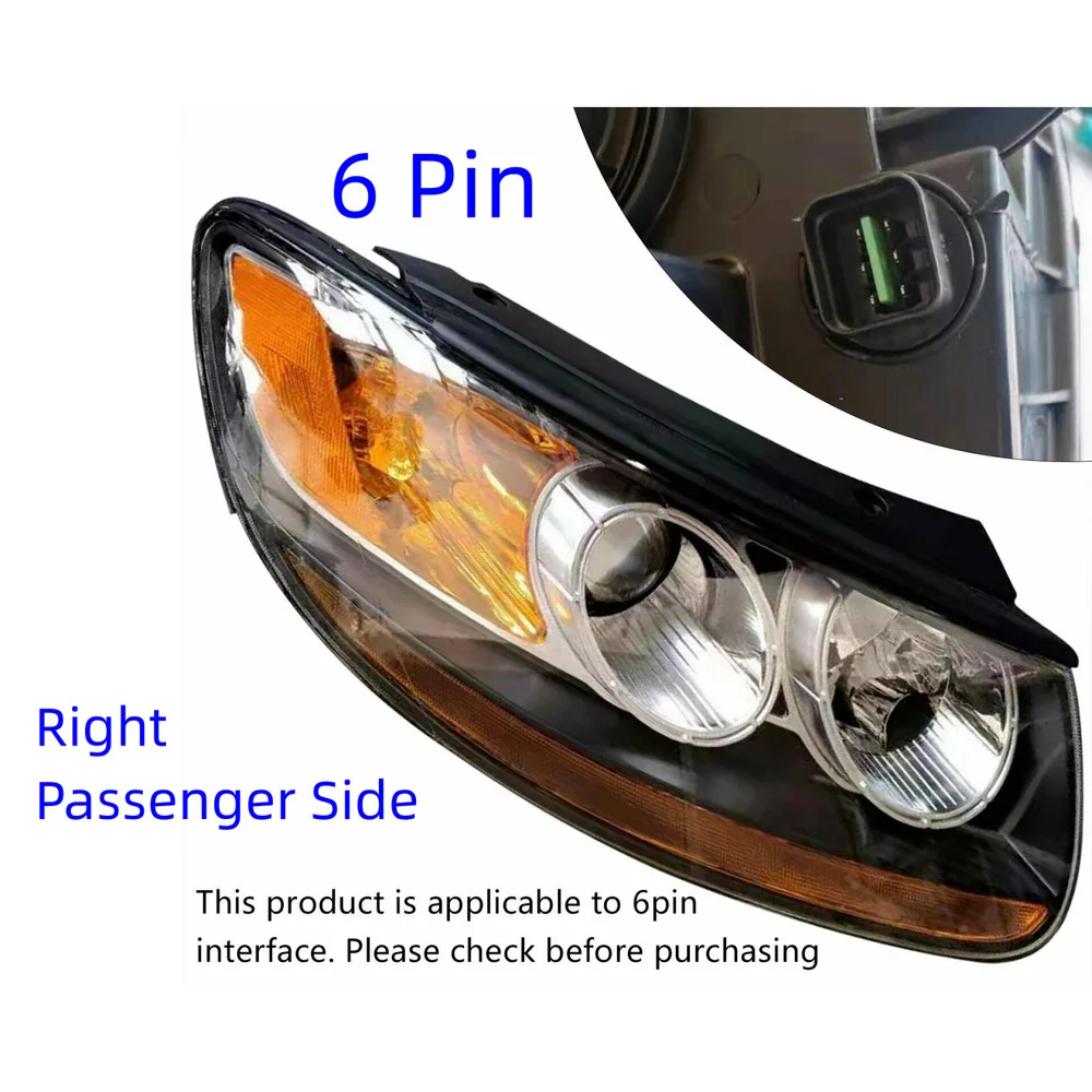 

Passenger Side Headlight Assembly Durable Right Side Head Lamp RH NEW Replacement Fits For 2007-2012 Hyundai Santa Fe