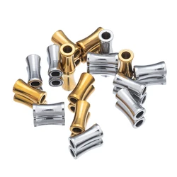 10pcs Stainless Steel Beads Charms Tube Spacer Beads Long Barrel Drum Beads for Jewelry Making Necklace Pendants DIY Findings