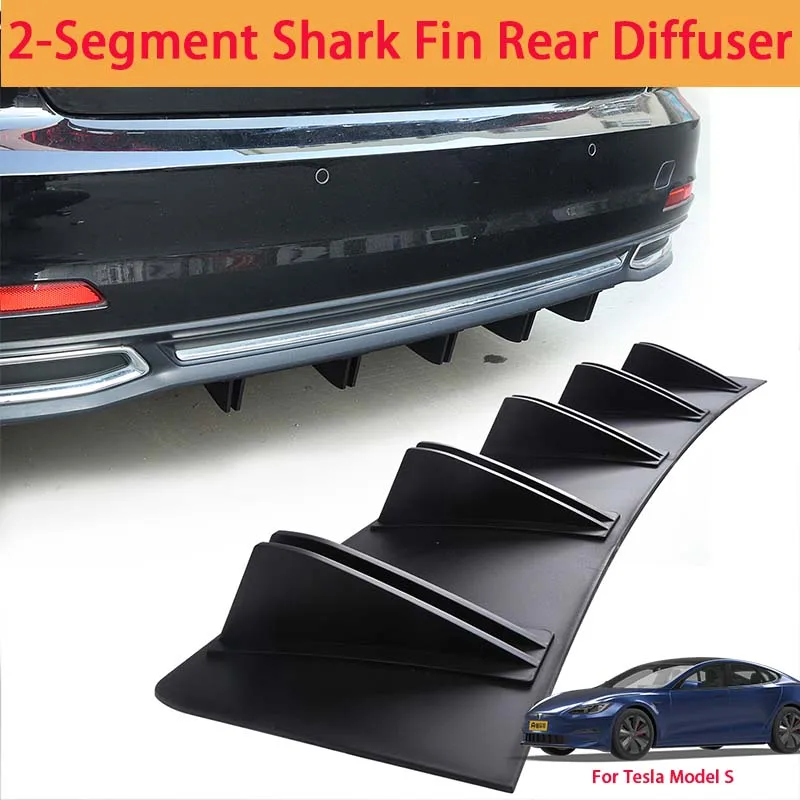 For Tesla Model S Shark Fin Rear Diffuser Split Chassis Spoiler Auto Aerodynamic Parts Aerodynamic Modification