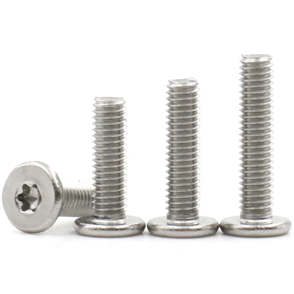 5-50pcs M1.6 M2 M2.5 M3 M4 M5 M6 M8 304(A2-70)Stainless Steel CM Six-Lobe Torx Ultra Thin Super Low Flat Wafer Head Screw Bolt