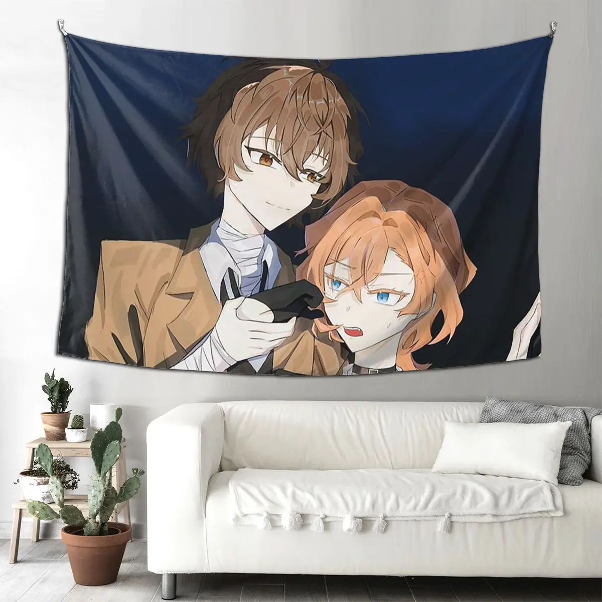 

Bungou Stray Dogs Wan Anime Dazai And Chuuya Tapestry Hippie Wall Hanging Aesthetic Tapestries for Living Room Bedroom Dorm Room
