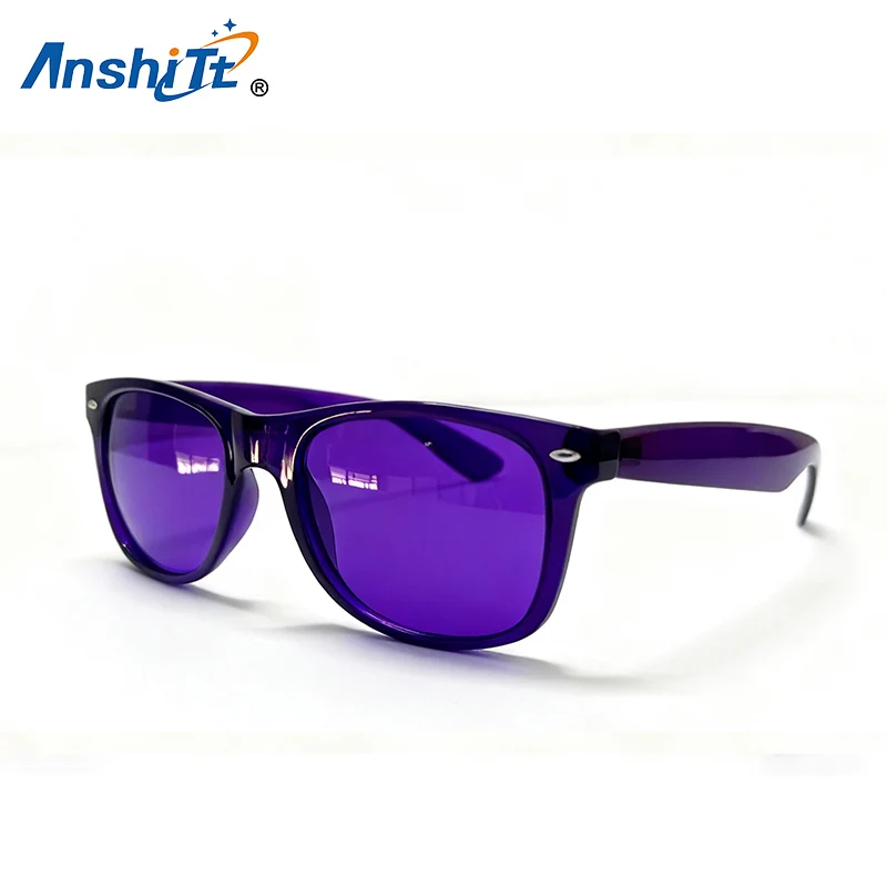 

10pcs Violet Color Therapy Glasses Chakra Glasses Chromotherapy Glasses Light Therapy Sunglasses UV400 Colour Fashion Sunglasses
