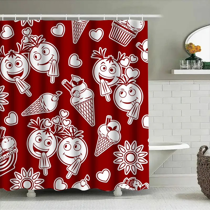 

Tuniu мультфильм клубничное мороженое узор занавеска для душа для ванной комнаты детский декор комнаты для девочек