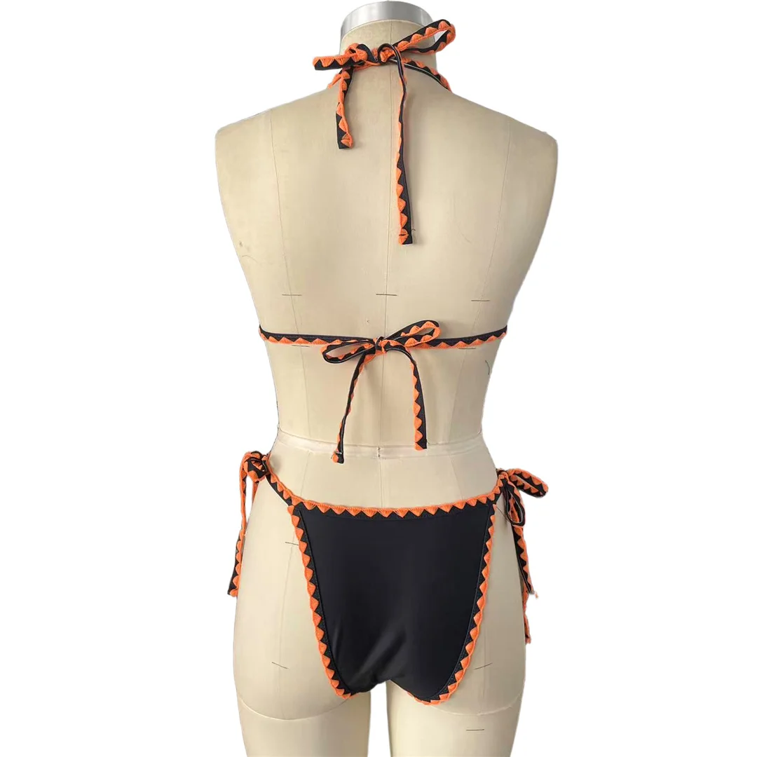 S - XL, mit T-Shirt, Blumenmuster, Bikini, Damen-Badebekleidung, dreiteiliges Bikini-Set, Badeanzug, Badebekleidung, Modell V8537. – Detail 12