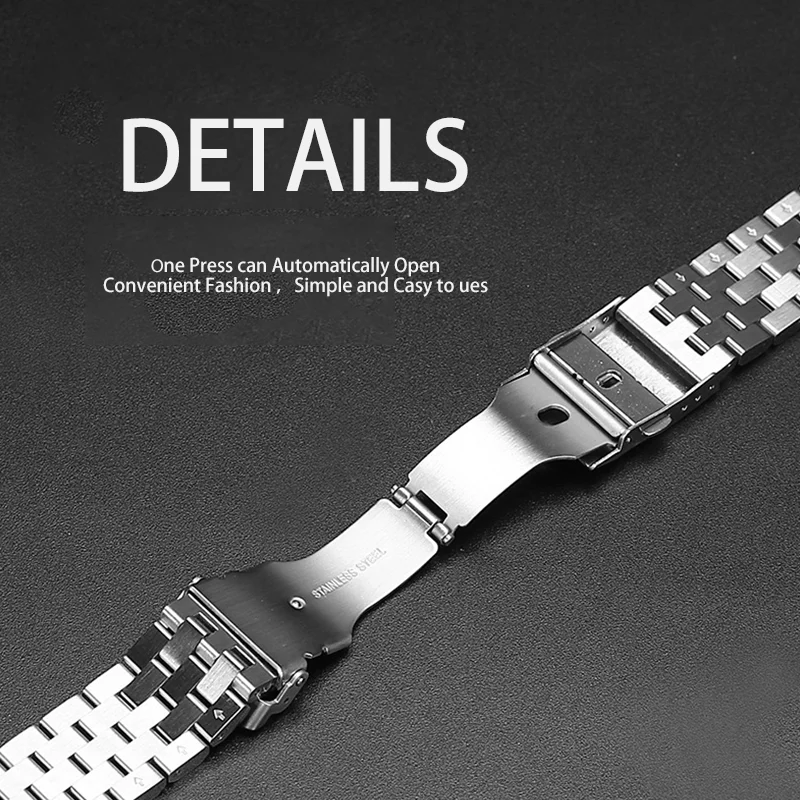 Stainless Steel Metal Bracelet For Samsung Galaxy Watch 18 20mm 22mm 24 26mm Strap For Huawei Gt3 Pro 46/43mm Solid Brushed Band