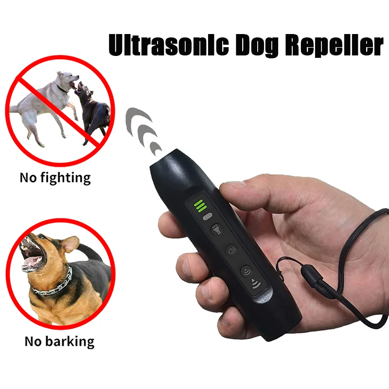 

Ultrasonic Dog Repeller Device Pet Cat Repellent Device Anti Barking Device For Pet Dog Training USB Recharge With Flashlight