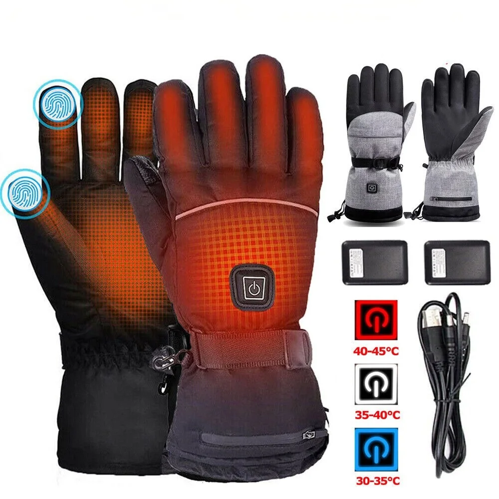 

Motorbike Heated Motorcycle Gloves Electric USB Rechargeable Thermal Waterproof