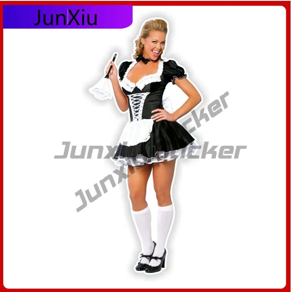 

Pin Up Girl Sticker Vintage Sexy Maid Outfit Stickers Anti Scratch Decals Decorative Accessories For Women Custom Decals Rv Camp