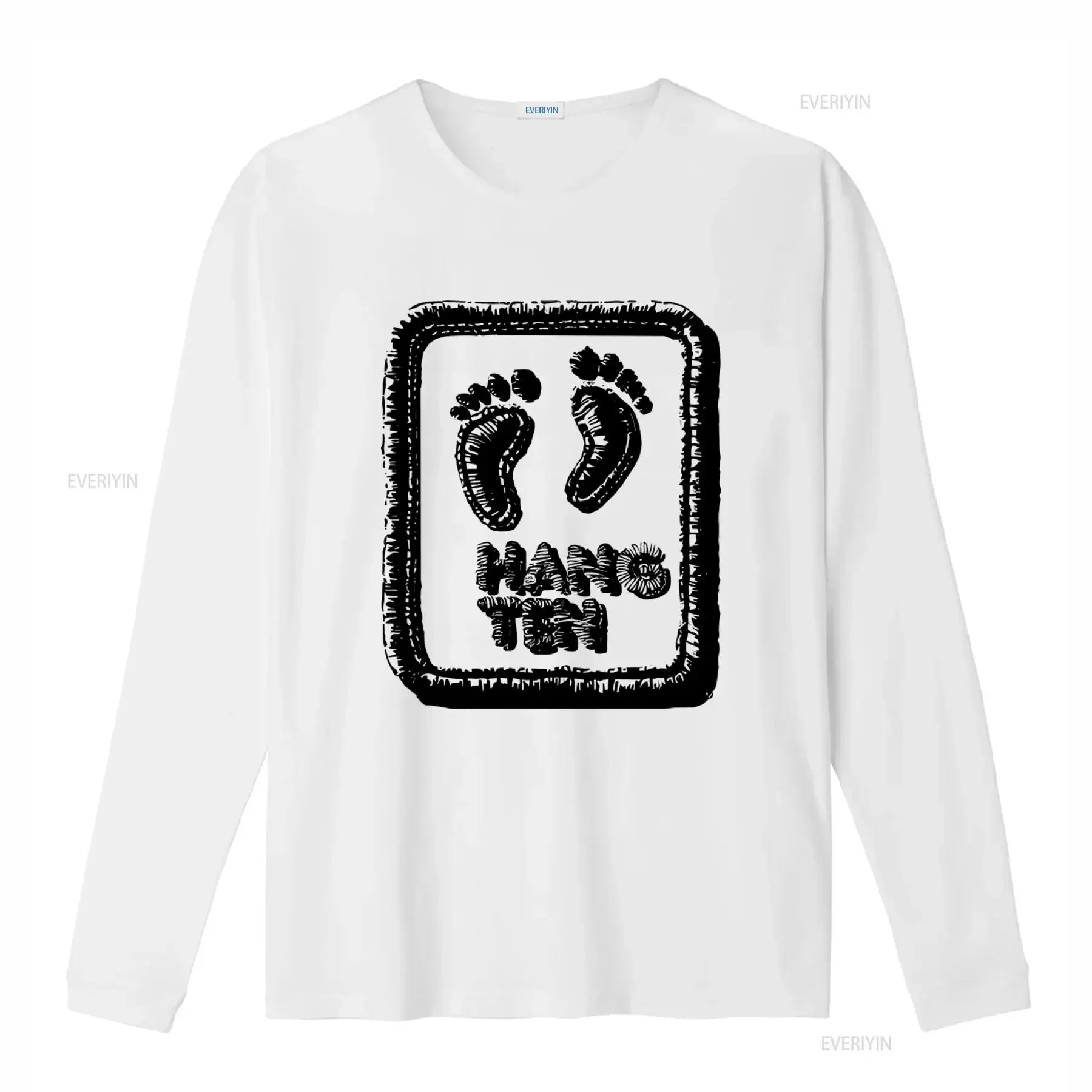 Vintage 90s Hang Ten T Shirt with Retro Footprint Logo Perfect for Surfing Skate Beach Lovers vintage Washed Versatile Stylish