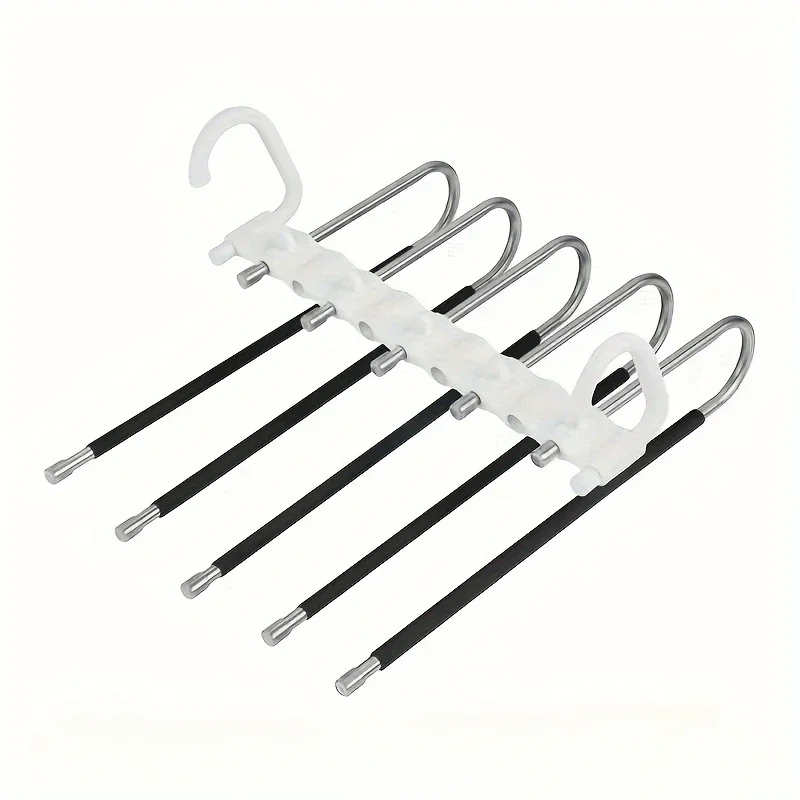 5-layer Folding Trouser Rack Multifunctional Trouser Hanger Hook Trouser Rack Home Clothing Store Stainless Steel Trouser Hanger