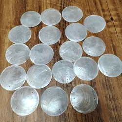 50 PCS Natural Shells Round Slices for Jewelry Making Charms DIY Material for Home Lamps Wind Chime Pendant Jewelry Accessories
