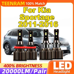 Turbo LED Headlight 40000LM Canbus Car Lamps 6000K High Low Beam Auto Lights For Kia Sportage 2011 2012 2013 2014 2015 2016