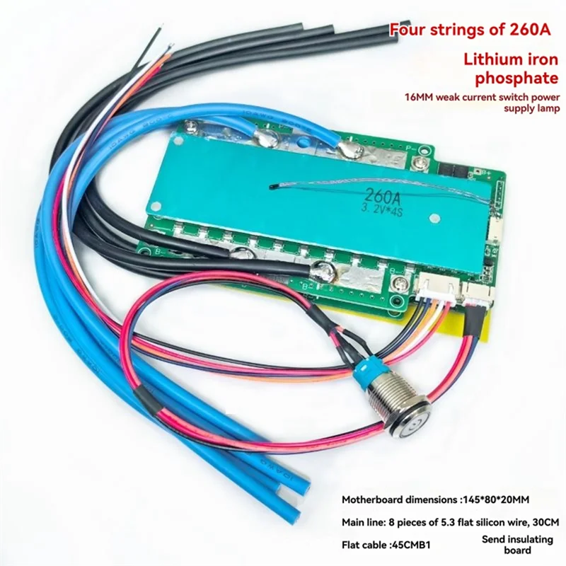 

MOPHE-BMS LFP Battery Protection Board For Lifepo4 4S 12.8V Car RV Inverter Charge Discharge Current Control With Switch
