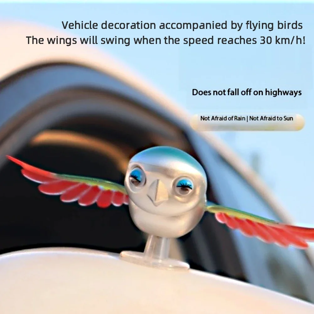 New Simulated Flying Bird Car Ornament Wings can Swing Wind-Powered Bird in Flight Decor Car Motorcycle Bicycle Decor