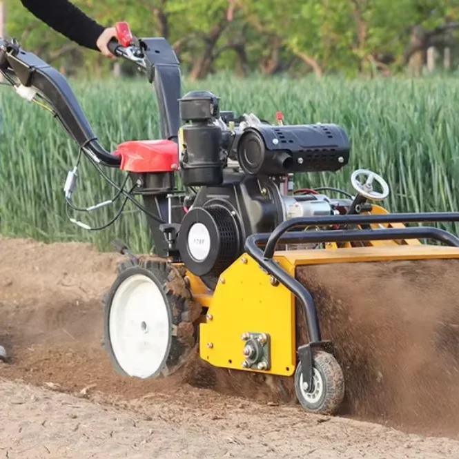 

178 Diesel Electric Start Micro-Cultivator Multi-Functional Rotary Tiller Weeding Machine Ditching Machine Grass Crusher