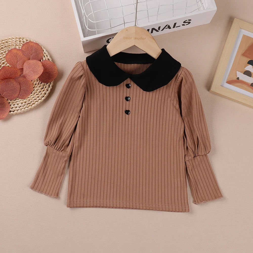 Bear Leader Solid Children Long Sleeve Shirt Bottoming Sweater Children Wear Autumn Children Tops Casual Boys Girls Sweater