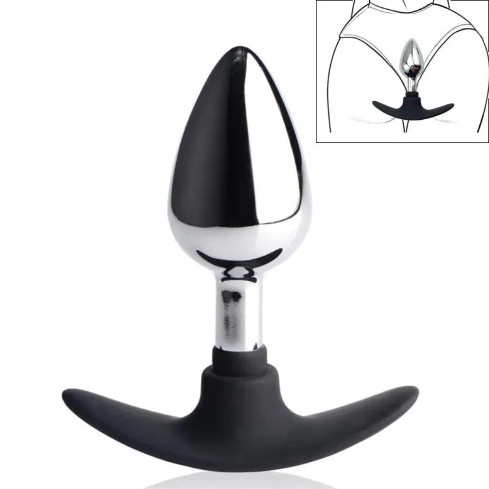 3 Size Anal Plug Sex Toys Metal Silicone Base Smooth Butt Plugs Prostate Massager Dildo Stimulator Anus Masturbator Adult Toys