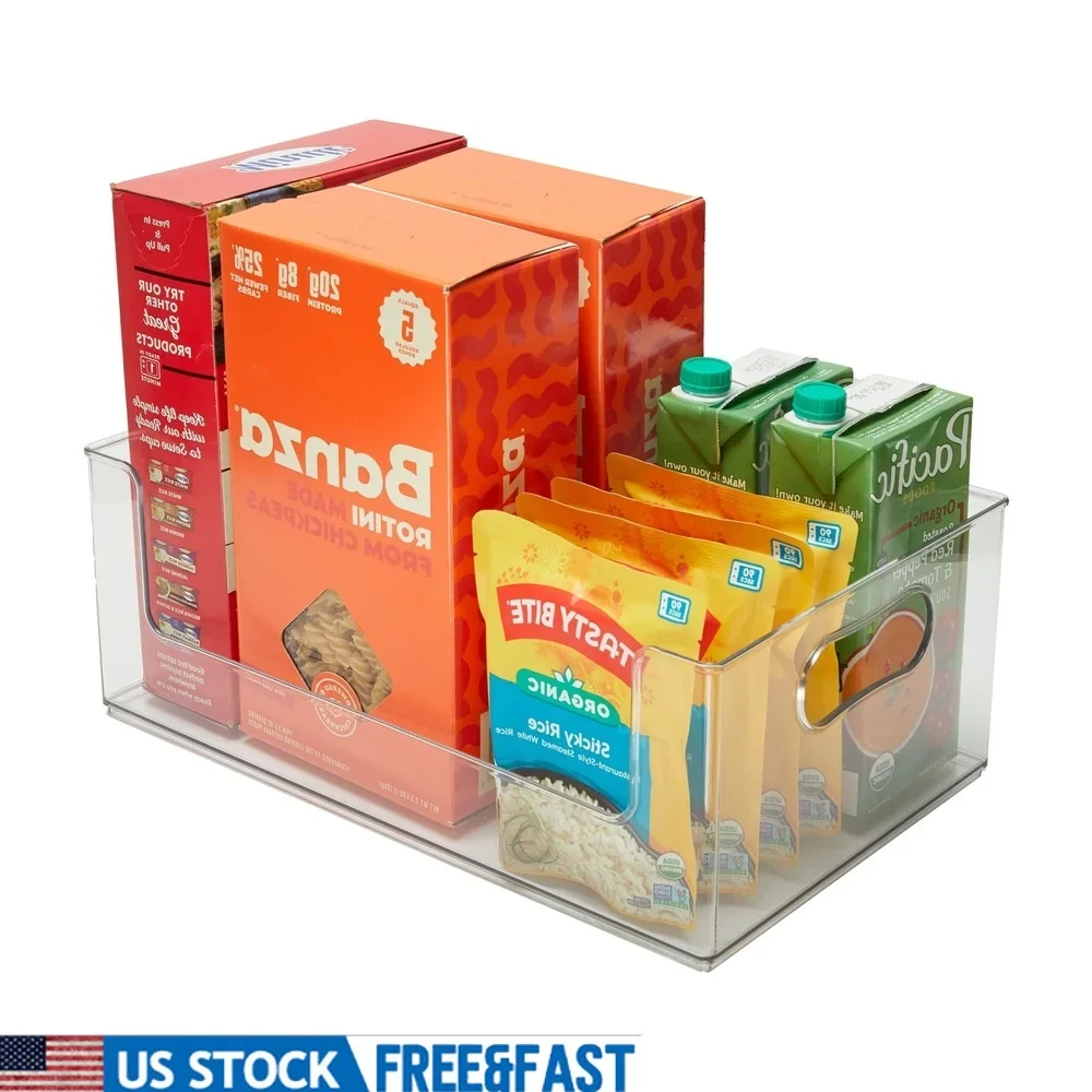 

Extra Large Clear Storage Bin Open Front Stackable Organizer Kitchen Pantry Bathroom Toys Multi-Use Storage Solutions