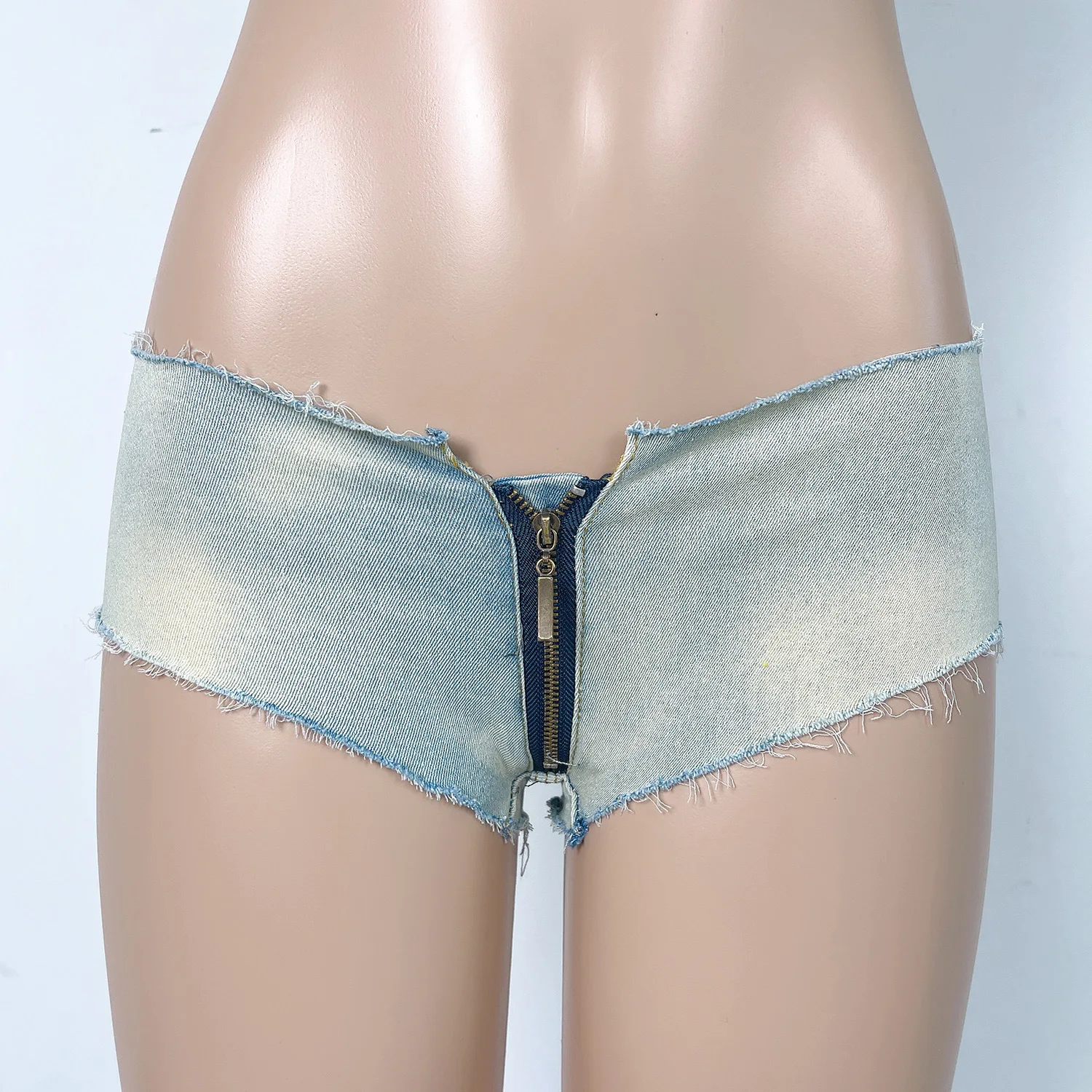 

Sexy Bar Girl Low-Waist Denim Shorts Jeans Women's Ultra-Short One-Point Pants with Hole Bar Casual Fashion Women's Clothing