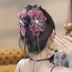 Sweet Korean Style Women Hair Accessories Sunflower Tassel Female Hair Clip Design with Versatile Hair Claw Girls New Headwear