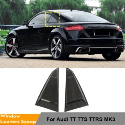 2PCS Side Window Louvers Scoop Cover Trim Fit for Audi TT TTS TTRS Coupe 2015-2018 Rear Window Louver Trims Covers Carbon Fiber