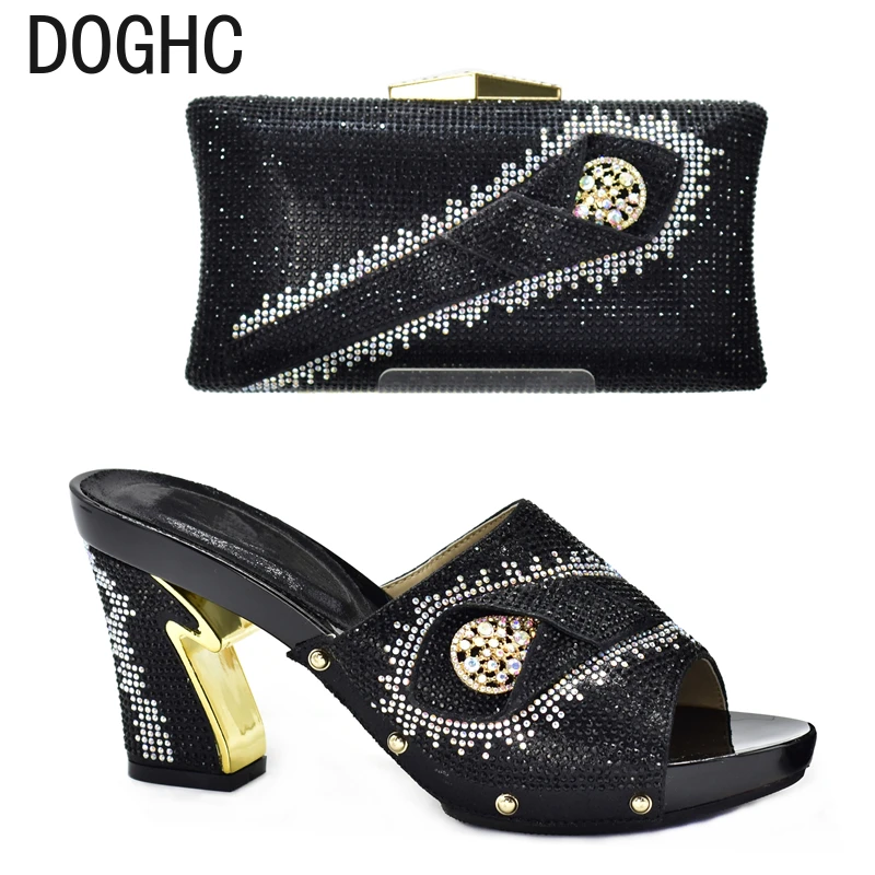 

New African Shoes and Bag Set for Party Italian Italian Shoe and Bag Set for Party In Women Summer High Heeled Shoes for Women