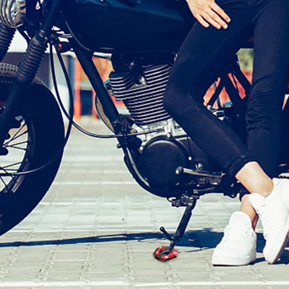 

2pcs Motorcycle Side Stand Pad Replacement Kickstand Foot Extension Support Plate Motorbike Supplies High Strength Durable