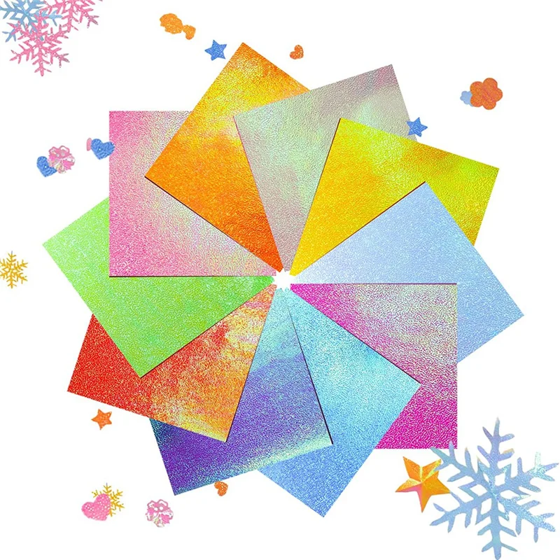 ورق لامع A59E-ورق لامع للحرف اليدوية - 150 ورقة ورق ملون مربع قابل للطي للمهارات التي تصنعها بنفسك