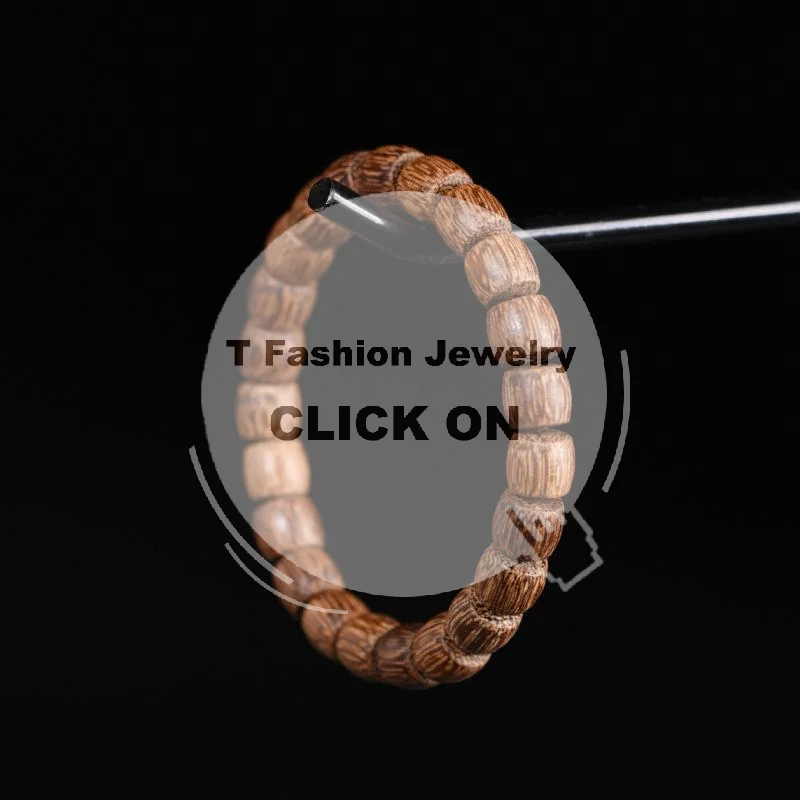 Natural Wooden Agarwood Beaded Bracelet Handmade Durable Mala Wristband Lightweight Unisex Jewelry for Meditation Home Daily Use