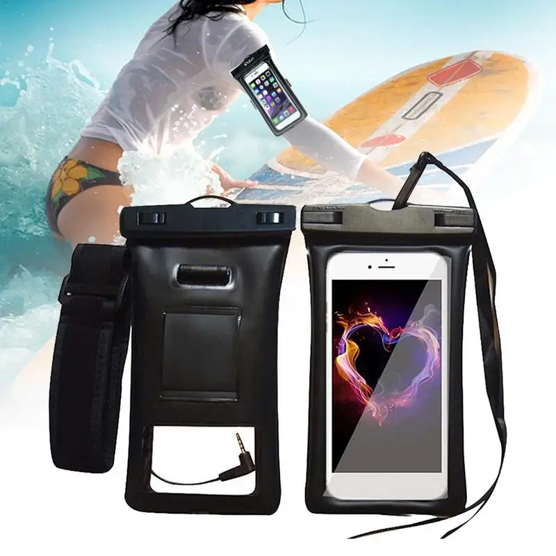 TPU Swimming Phone Case Pouch Waterproof Phone Case With Armband And Audio Jack For IPhone 8 7 6s 6 Plus Andriod