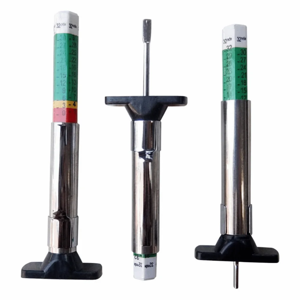 25mm Measuring Range Tire Tread Depth Gauge Digital Caliper Color Coded Digital Measuring Pen Pen Type Design Wear Detection