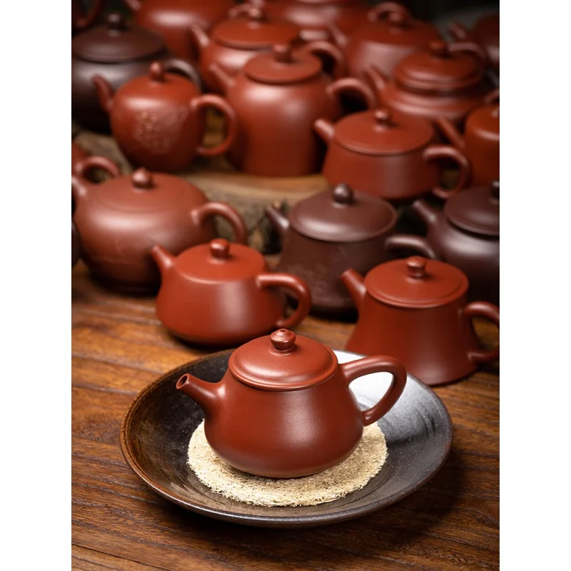 Yixing Wang Ting Tan Jun Dahongpao Tea Purple Clay Pot Cinnabar Sand Purple Clay Handmade Carved Shipiao Teapot Pan Teapot Base