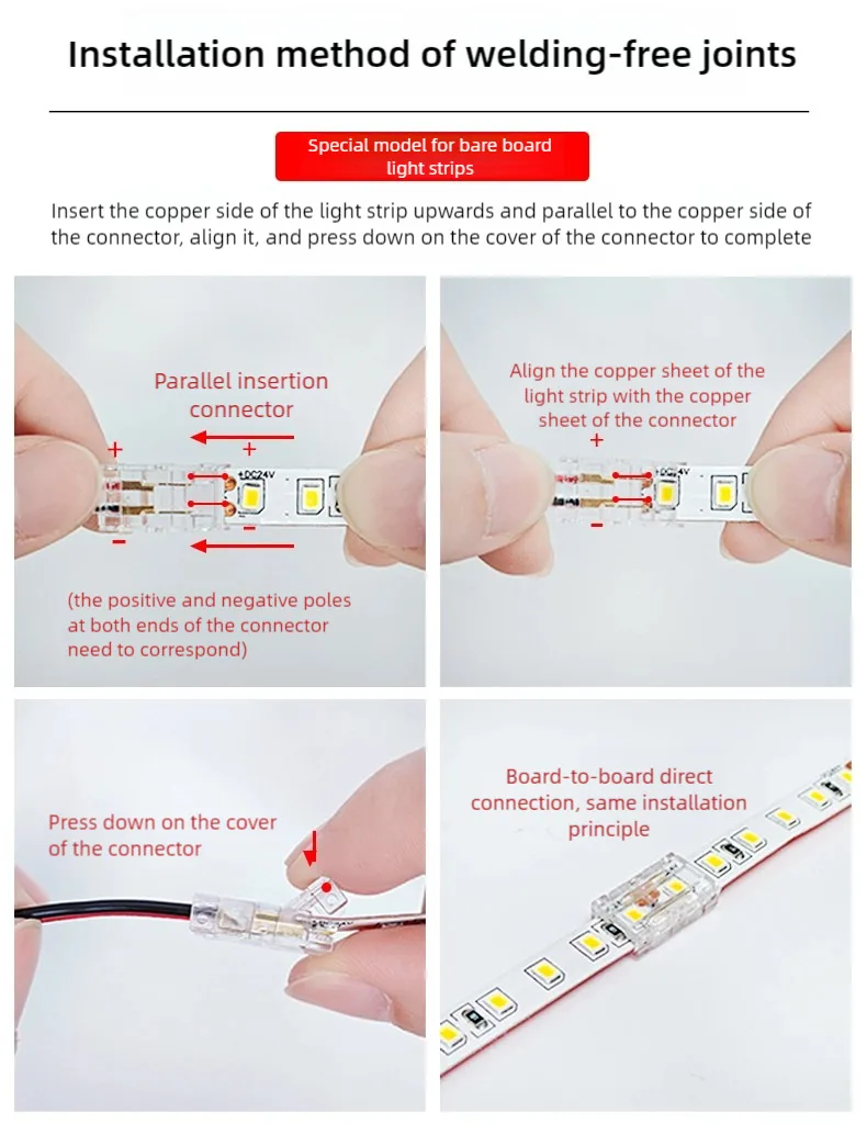 SMD Crystal Joint 2 3 4 5Pin LED-Drahtverbinder lötfrei für 5 mm 8 mm 10 mm Schnellklemmenblockleiste Lichtdrahtverbindung – Detail 10