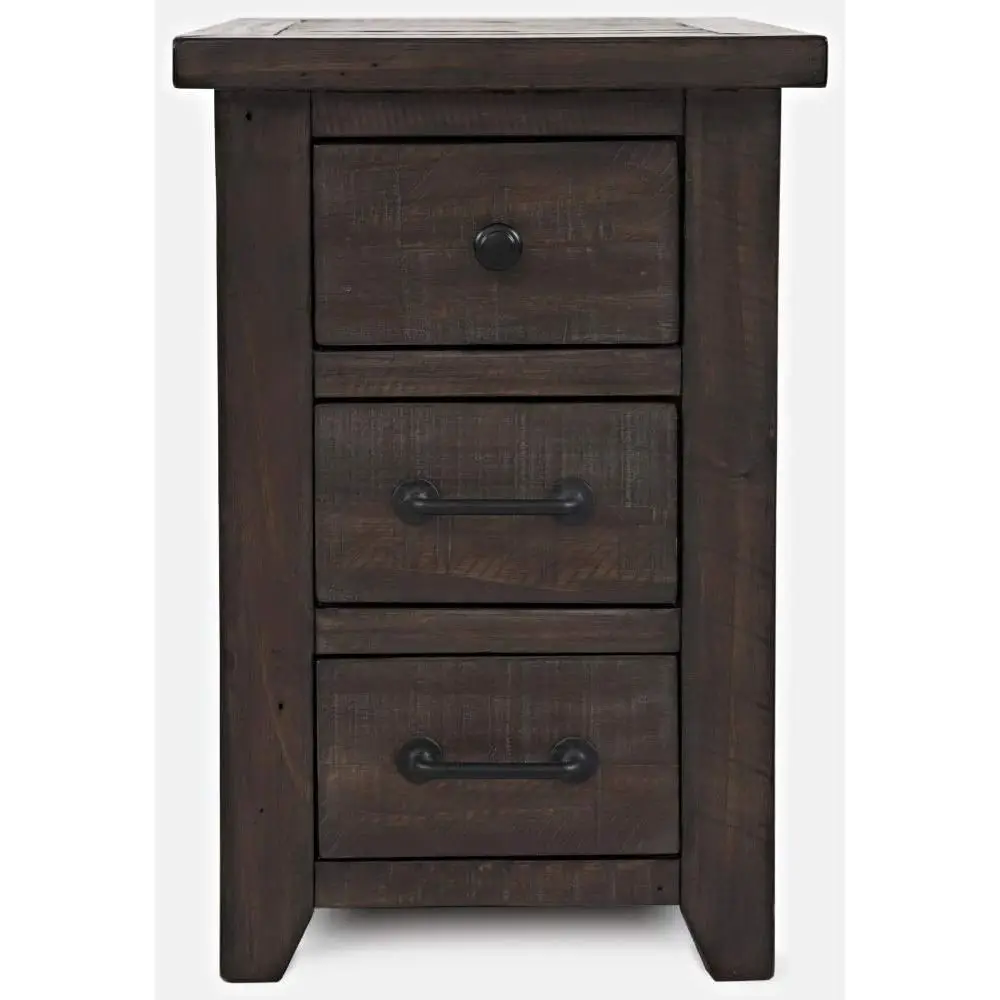 

Joran Madison County Reclaimed Pine Station USB Charging End Table Nightstand, Barnwood Brown
