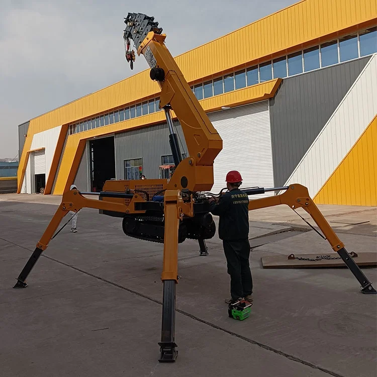 High loading capacity telescopic spider crawler crane