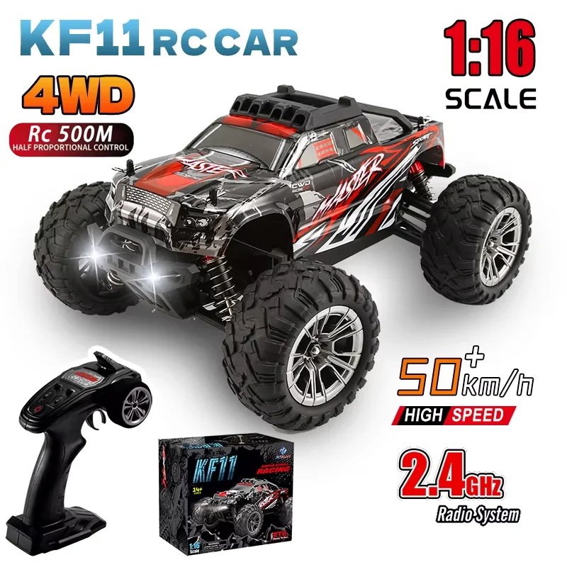 New KF11 RC Car 50KM/H Electric High Speed Drift Racing 4WD Climbing Off-road Waterproof Remote Control Toy for Children's Gifts