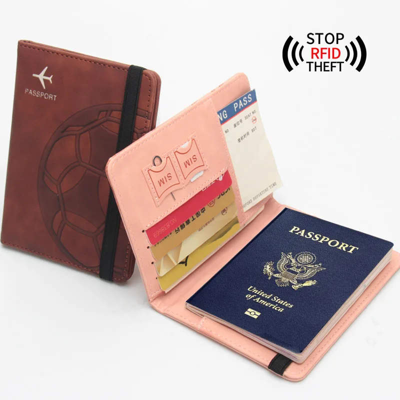 Penutup Paspor Dunia RFID Antimagnetis Band Elastis Cap Sampul Kartu Kredit Travel Pria Wanita Casing Passaporte Viagem