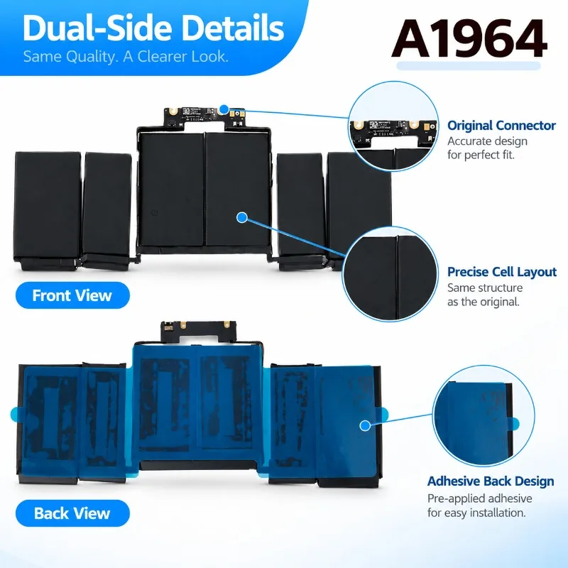 For Macbook Pro 13 Inch Laptop Battery Compatible A1964 A1989 A2251 2018 2019 Apple Notebook Replacement Battery