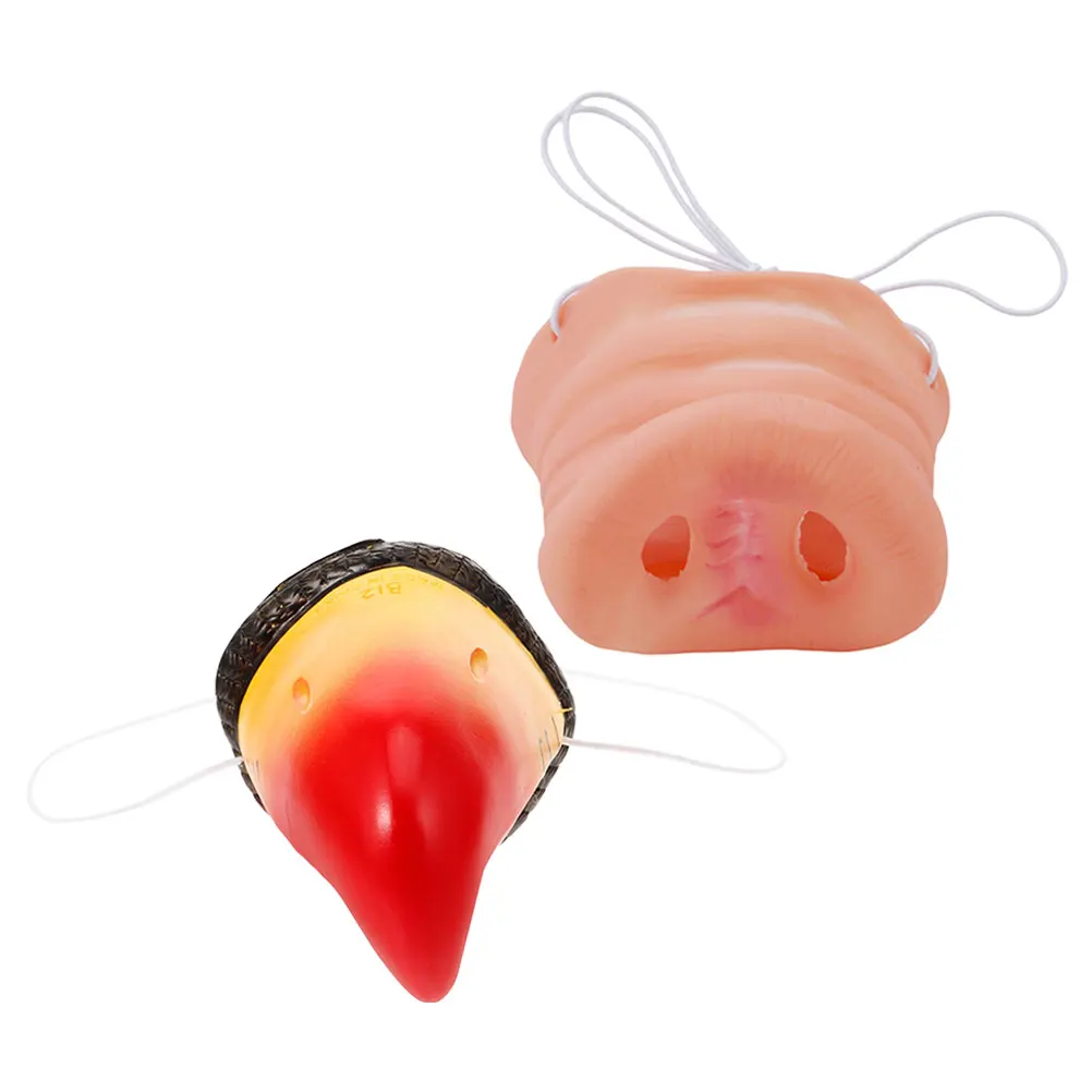 

2pcs Parrot Nose Pig Props Realistic Lightweight Party Carnival Halloween Costume Accessory Plastic Animal Dress Up Toys