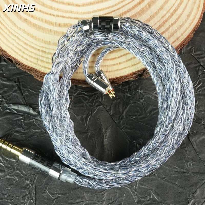 XINHS F22 8-Core Chenshuang Single Crystal Copper versilbertes Light Black Ink Kopfhörer-Upgrade-Kabel IE900/MMCX – Detail 2